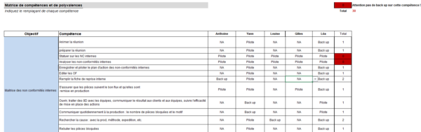 Matrice de compétences et de polyvalence – Image 6